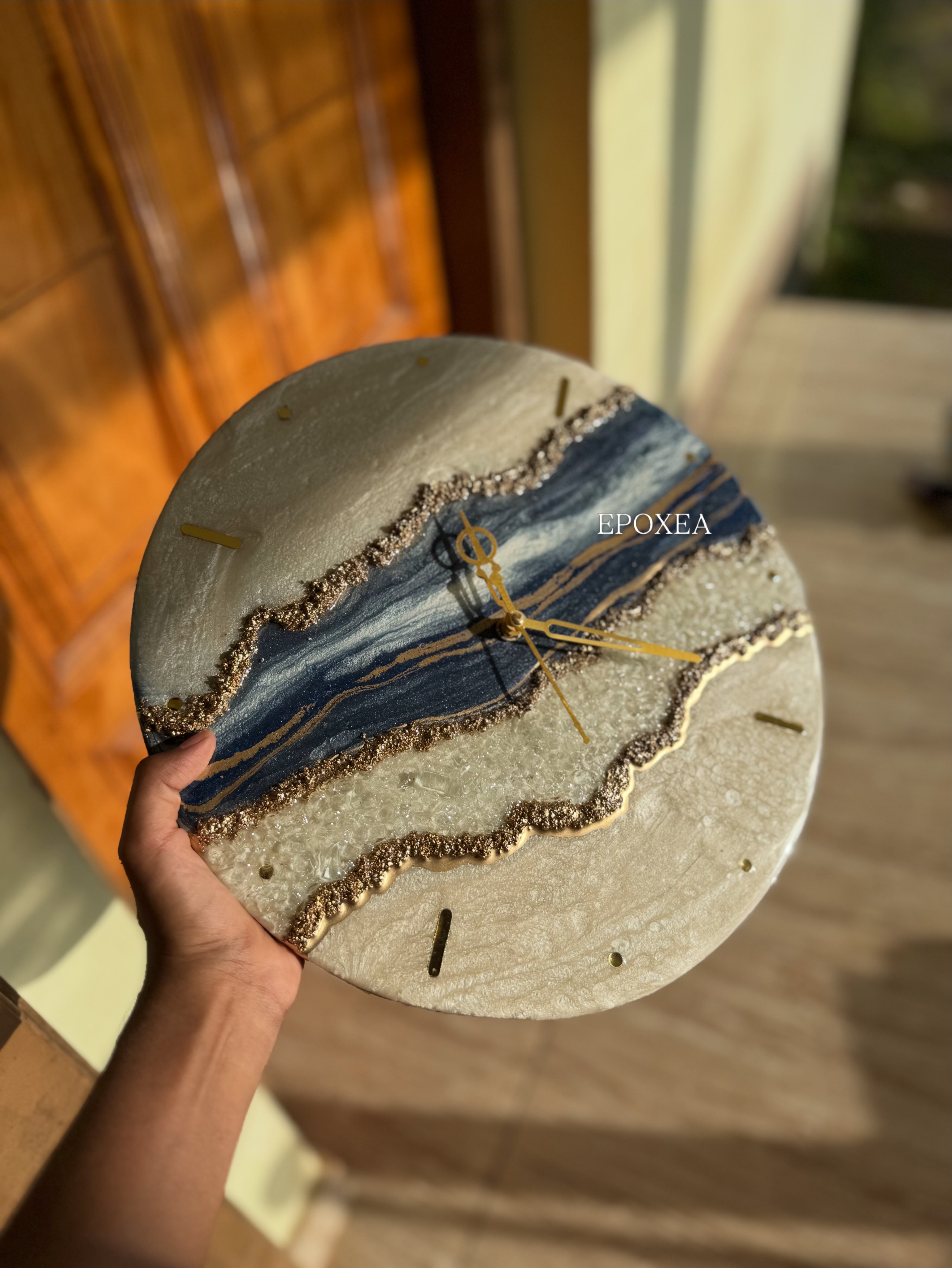 Blue River Geode Clock